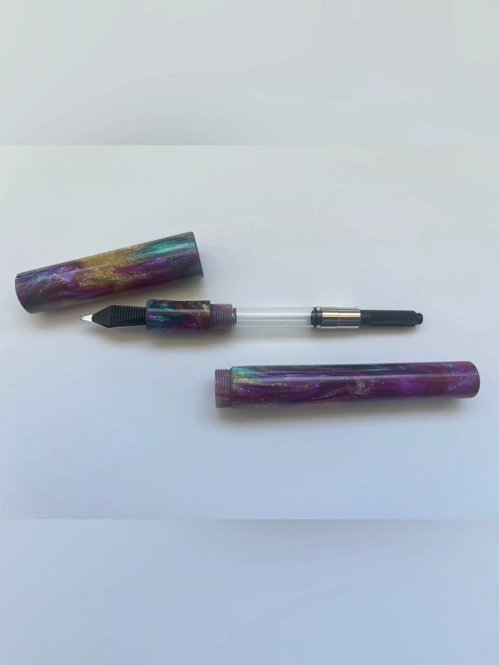 New Just Turnings Fountain Pen Brook Blanks Unicorn Horn Resin Broad Nib Writing